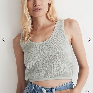Madewell palm stitch crop sweater tank